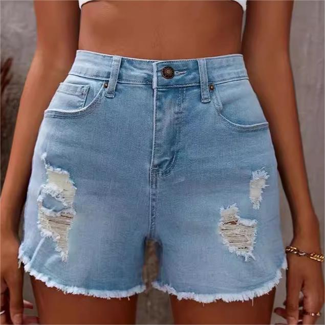 Meta Digital Store Women Jeans Fashion  European And American Fashion Wash High Waist Jeans Women's Summer New Slim Wear Casual Short Shorts