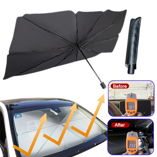 Meta Digital Store Foldable Car Windshield Sun Shade Umbrella UV Protection Heat Insulation Parasol Auto Front Window Cover Interior Protector Summer Gadgets