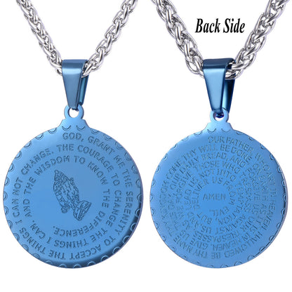 Round Card Heart-shaped Bible Text Necklace