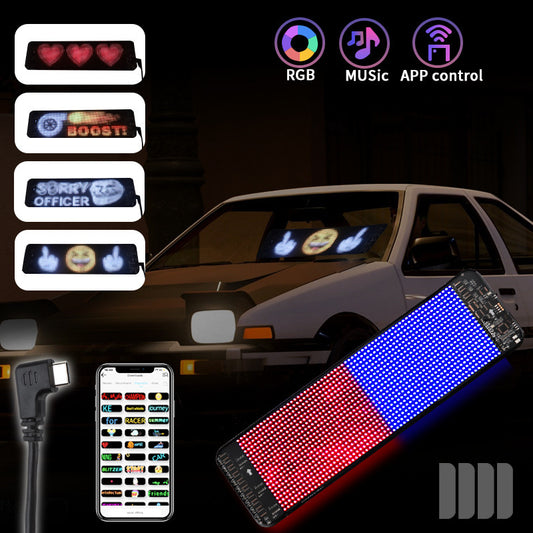 metadigitalstore.com  Programmable Car LED Sign LED Full-color Advertising Screen Ultra-thin Display Screen Custom Text Pattern Animation Display Car
