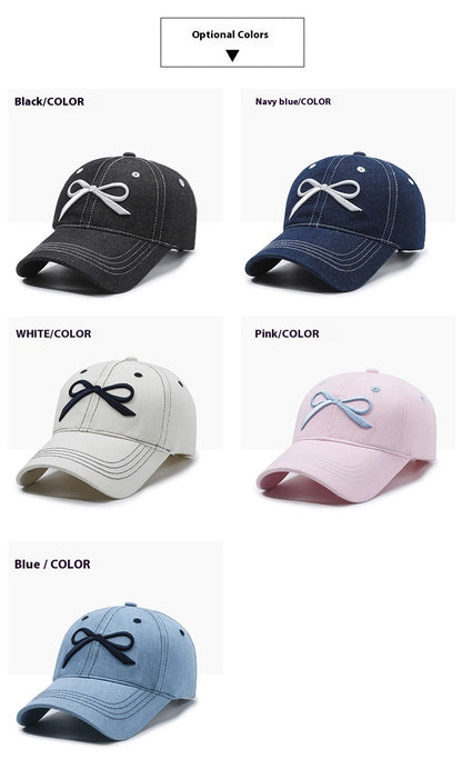 Digital  Woman Store  Bowknot Peaked Cap Female Cowboy Sun Protection Baseball Cap