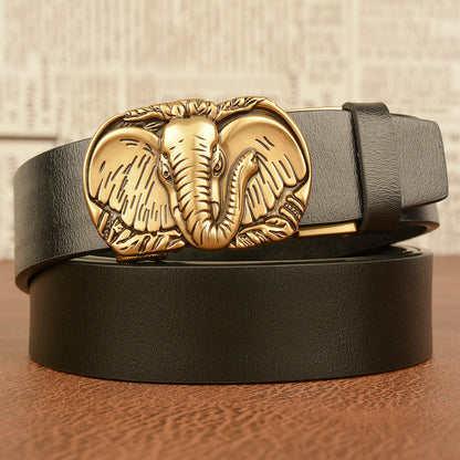 Meta  Digital Store  Elephant Automatic  Buckle Belt Cowhide Casual