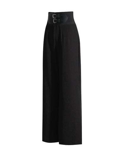 Slimming Wide Leg Casual Trousers Women's