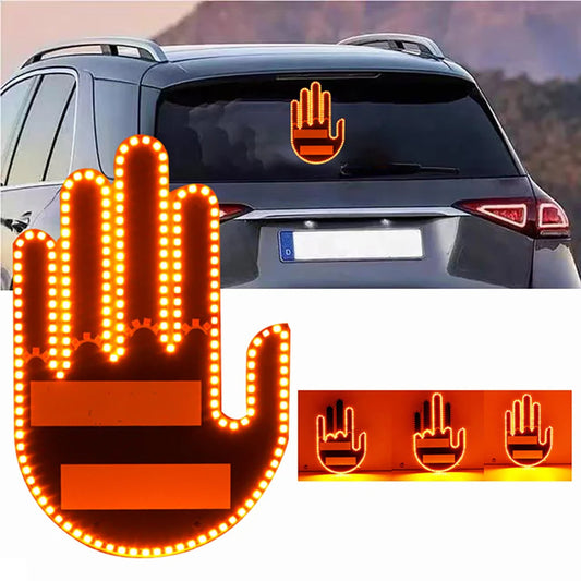 Meta Digital Store Funny New LED Illuminated Gesture Light Car Finger Light With Remote Road Rage Signs Middle Finger Gesture Light Hand Lamp