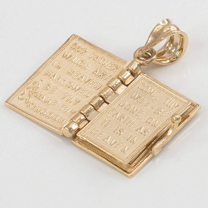 Meta Digital Store Bible Religion Necklace Openable Holy Bible Book Pendant Necklaces Christian Judaism Catholicism Orthodox Jewelry