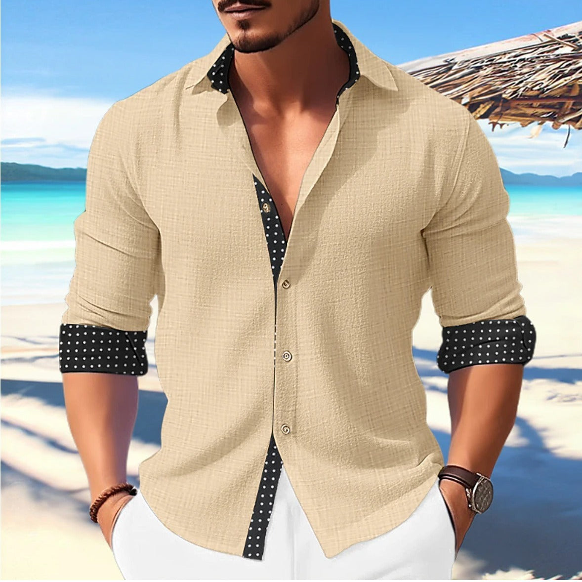 Meta  Digital Store  Casual Fashion  Trends 3D Printed Men's Long Sleeve Shirt