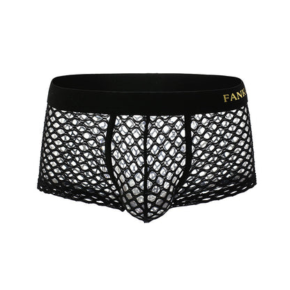 Fishnet Men's Underwear Large Mesh U Convex Transparent Cutout Shorts