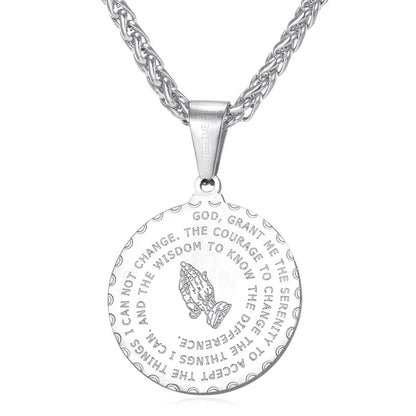 Round Card Heart-shaped Bible Text Necklace