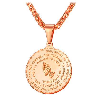 Round Card Heart-shaped Bible Text Necklace