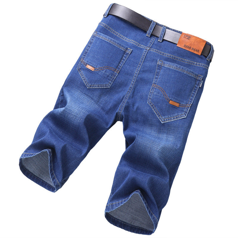 Meta Digital Store Jeans  Jeans Shorts Men Elastic Straight Denim Mid Waist Loose Shorts