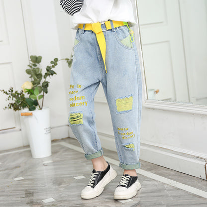 Meta Digital Store Girls Clothes Big Children Loose Children In Spring Beggar Pants